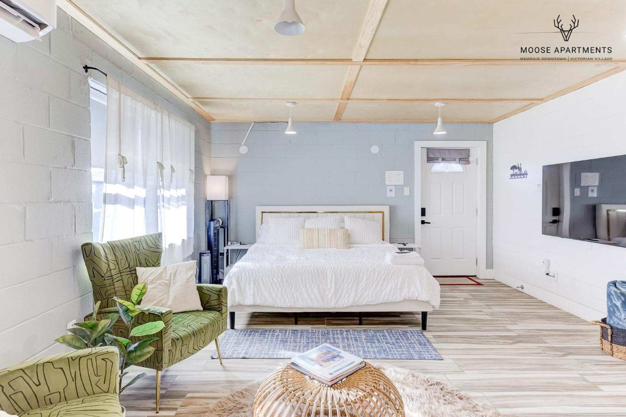 The Moose #6 - Modern Luxe Studio With Free Parking & King Bed Memphis Exterior photo